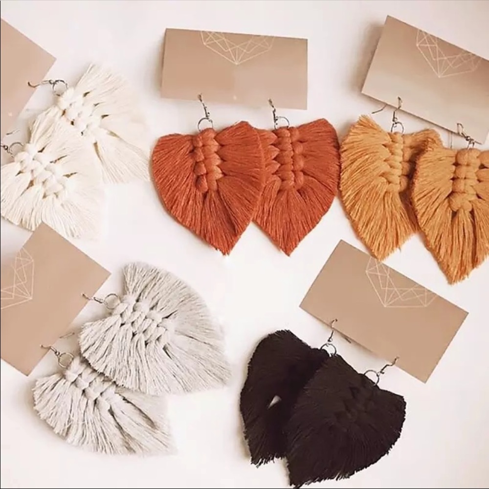 Fall feather earrings women